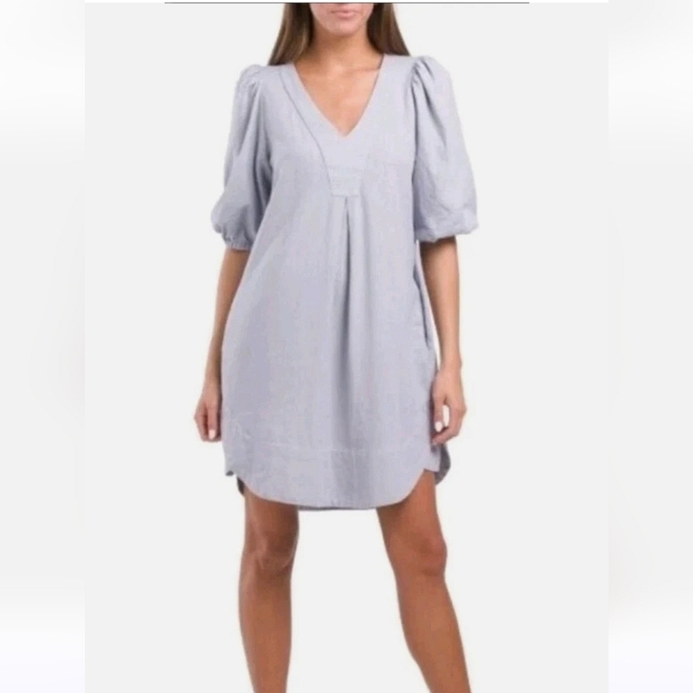 Cynthia Rowley, Pale Blue, Puff Sleeve Mini Dress In Size Large